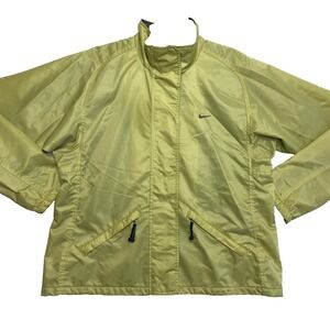 VINTAGE Nike Jacket Womens Large Green Track Full Zip Windbreaker 90s Lined